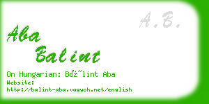 aba balint business card